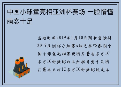中国小球童亮相亚洲杯赛场 一脸懵懂萌态十足
